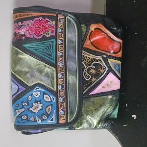Patchwork purse! Hand painted OOAK